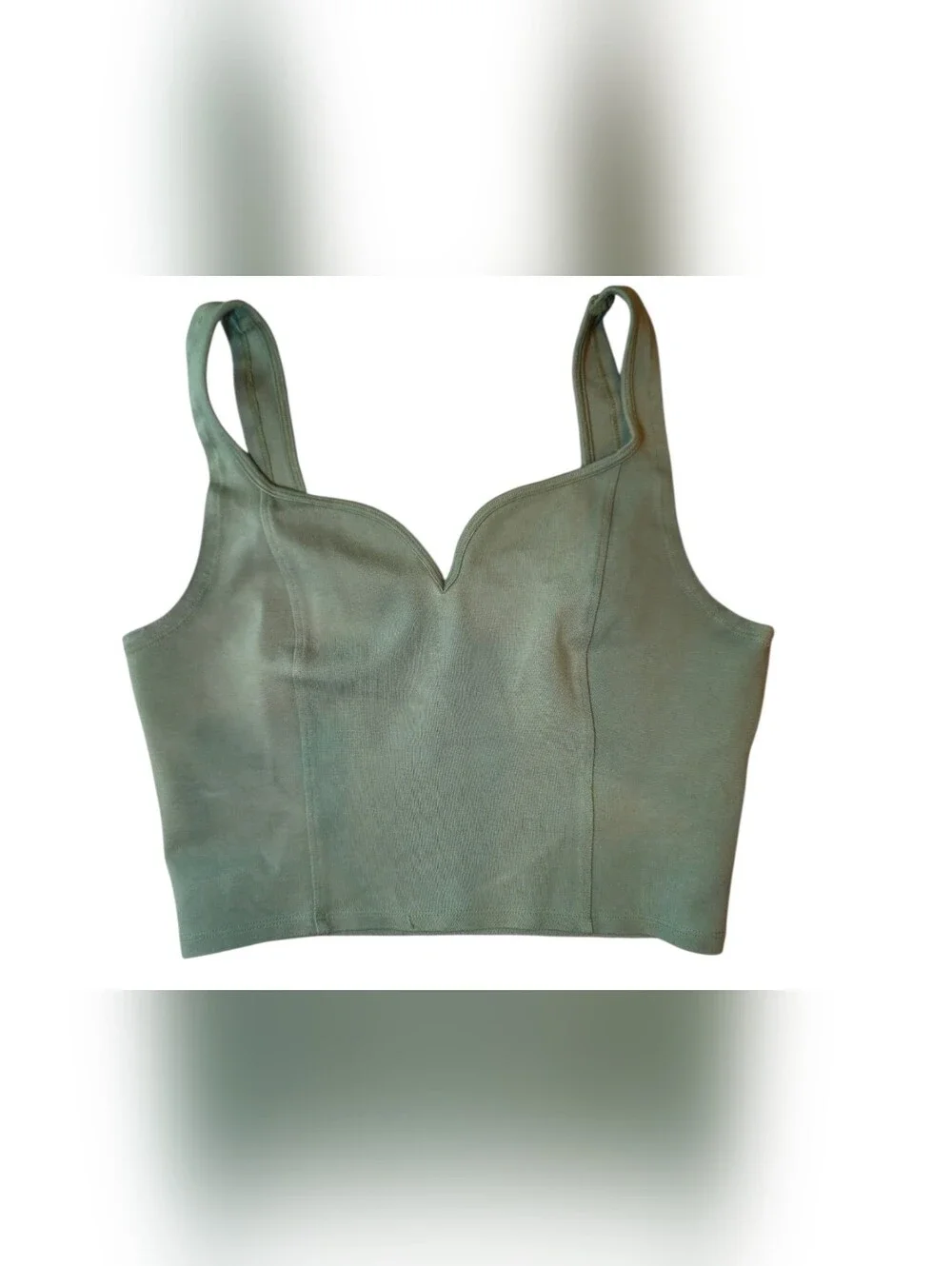 Abercrombie & Fitch Soft A&F Ponte Sweetheart Corset Tank Top XS Sage Green